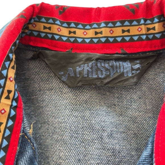 Vintage Denim Jean Trucker Jacket Womens Small Aztec Western Rodeo Southwestern - Picture 8 of 12